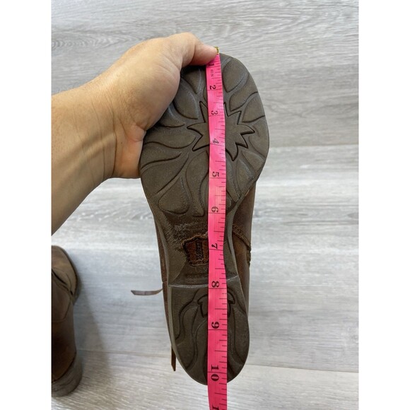 Born Karin Ankle Western Boots Brown Leather 8 Lace Back Women's Cowboy Heel - Picture 9 of 12